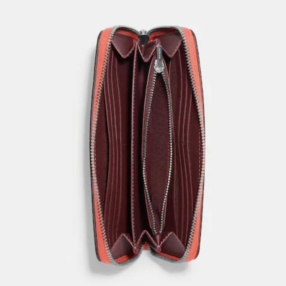 Coach Long Zip Around Wallet In Signature Canvas - Picture 2 of 13